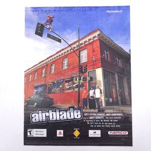 Airblade PlayStation Skateboarding Print Ad Advertisement Collector Display Wall